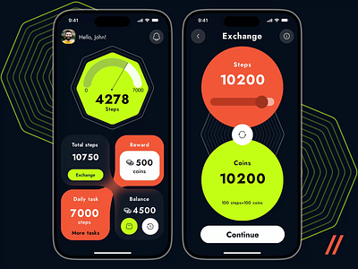 Step Counter Mobie iOS App android app app design app interaction calculator dashboard design fitness health interface ios mobile mobile app mobile ui product design sport task ui ux