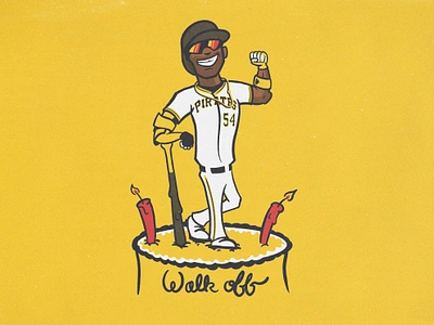 Josh Palacios Cartoon baseball cartoon illustration mlb pgh pirates pittsburgh topps walk off