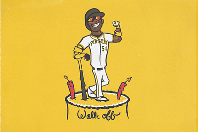Josh Palacios Cartoon baseball cartoon illustration mlb pgh pirates pittsburgh topps walk off