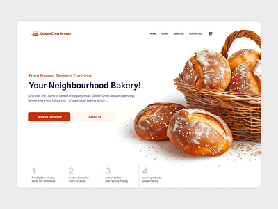 Bakery Shop Hero branding clean design hero homepage layout ui web