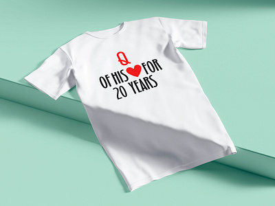 Queen of his Heart for 20 Years T-shirt for Wife free download mockup queen tshirt tshirt mockup wife tshirt idea