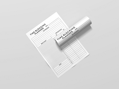 Time Blocking Planner mockup paper mockup planner time blocking planner time planner