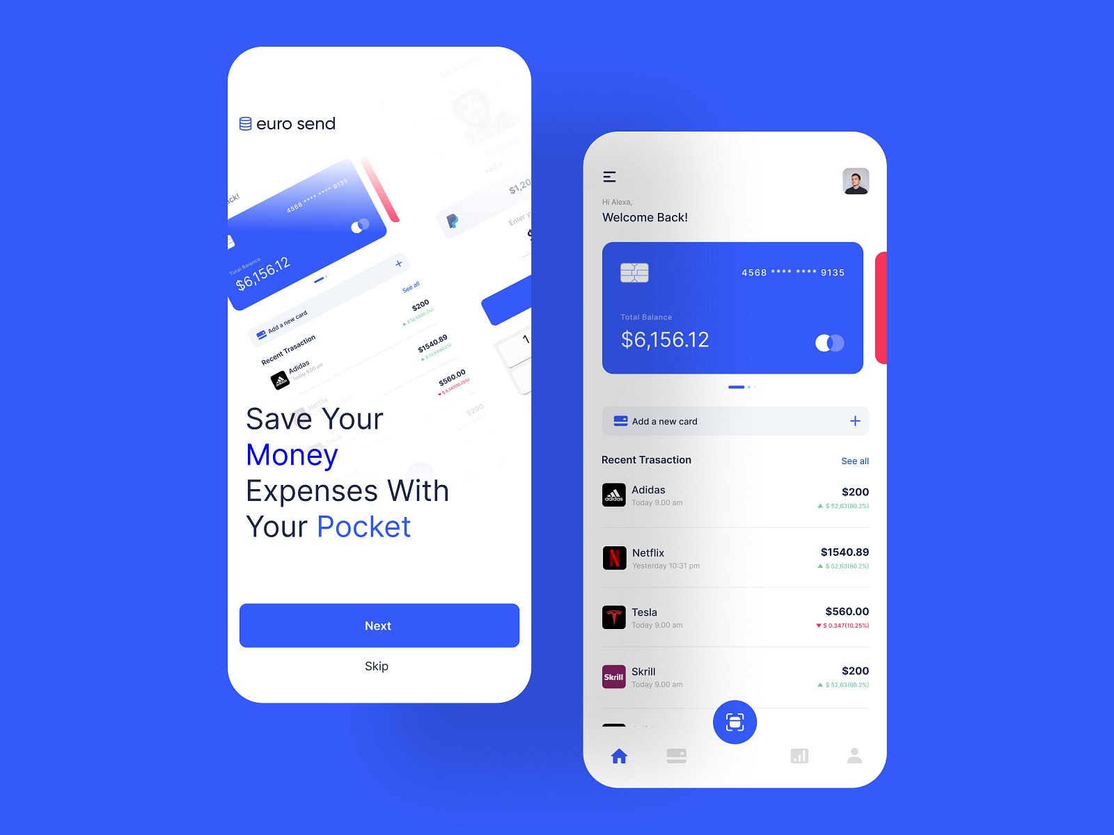 Send Money App UI Concept by Imtiaz Alam for Flaidex on Dribbble