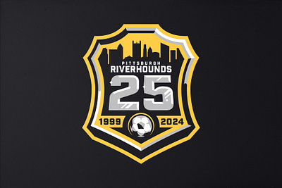 Pittsburgh Riverhounds 25 Years anniversary football logo pittsburgh riverhounds soccer usl