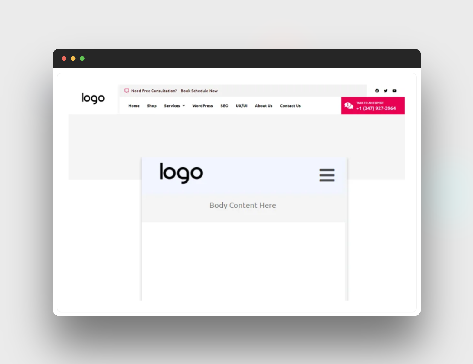 Free 47th Inzx Elementor Header branding elementor header mc design mc starter mc template menu header template ui ux web design