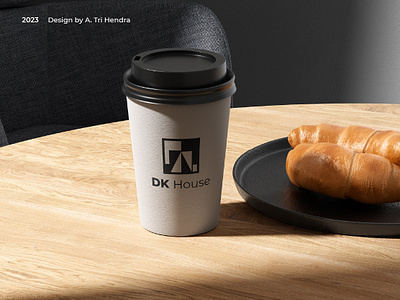 Industrial Coffee Shop Logo Design - DK House art brand design brand identity branding coffee logo coffee shop logo design graphic design logo logo design visual identity