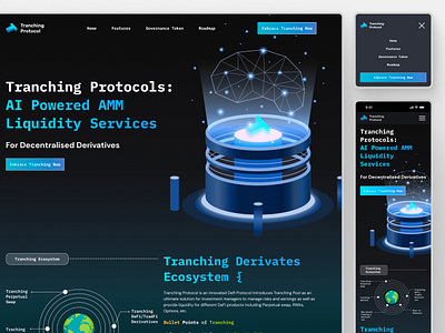 Tranching Protocols : Web 3 Landing Page Exploration animation branding design graphic design illustration logo ui ui ux ux vector