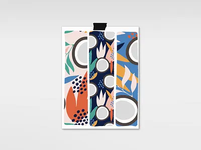 Coastal coconut fantasy abstract branding coconut hand drawn modern pattern seamless