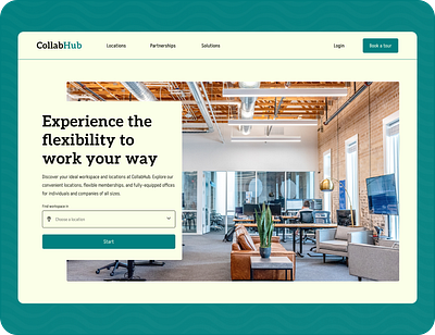 Workspace landing page - CollabHub landing page landing page design ui website