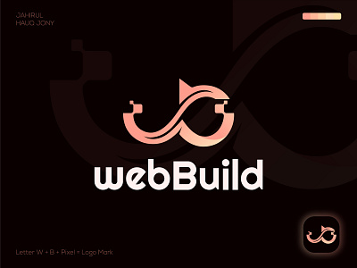 Logo For WebBuild abstract app logo best logo designer brand identity branding business logo bw company logo creative logo design graphic design logo logo design logo designer modern logo popular dribbble shots vector wb web logo