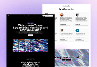 TEASER - SaaS Landing Page Website design landing page nextjs saas template ui ui design uiux website