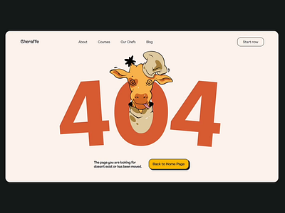 Cheraffe - Branding/ page animation 2d art 404 animation branding cartoon character design illustration motion graphics uiux