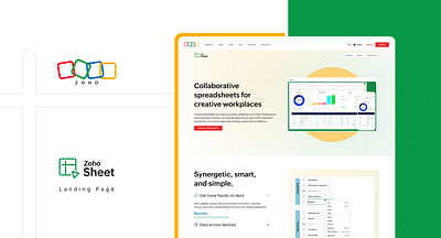 Zoho Sheet - Landing Page Design home page landing page typography ui ux zoho zoho sheet