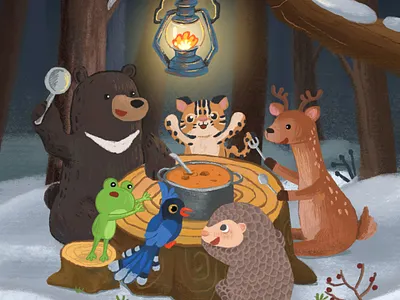 Feast in the forest character design children book digital drawing digitalart drawing illustration