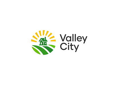 Valley City logo design brand logo branding colorful home logo logo logo design logo design idea logo designer logo inspiratation logos minimal logo modern logo valley city vector logo village logo
