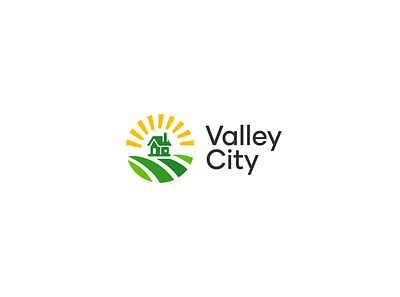 Valley City logo design brand logo branding colorful home logo logo logo design logo design idea logo designer logo inspiratation logos minimal logo modern logo valley city vector logo village logo