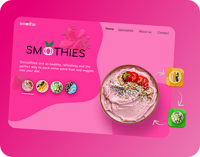 Smoothie Carousel animation app design graphic design ui