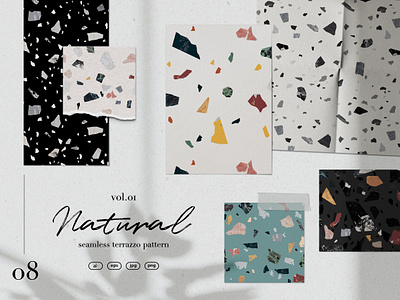 Natural Terrazzo Patterns abstract art backdrop background branding fabric graphic design marble modern natrual neutral package pattern seamless soft sophisticated stone terrazzo