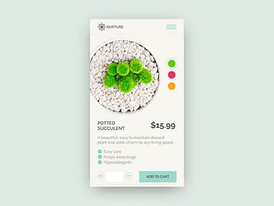 Nurture UI e commcerce plants ui web design