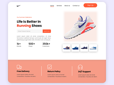 Shoes Landing Page UI landing page mobile app prototyping shoes ui shoesweb design uiux web design wireframe