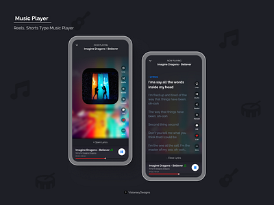 Music Player (Reels Style) app branding design figma graphic design illustration music player typography
