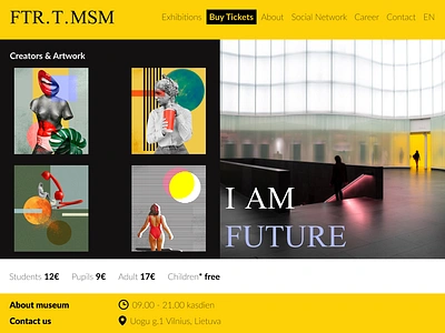 Symmetrical Museum Website Design design museum design museum website design ui ui design web design website design