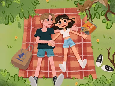 Picnic day children book digital drawing digitalart illustration picnic