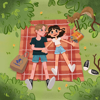 Picnic day children book digital drawing digitalart illustration picnic