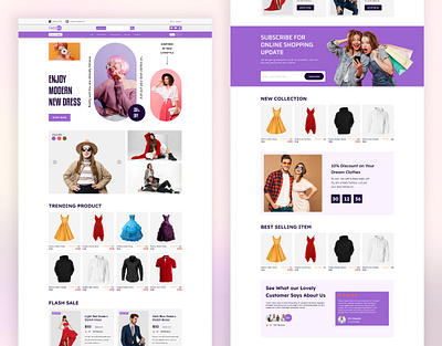 Fashion UI ecommerce Website Landing Page Design clothing ecommerce elegant fashion fashion store fashion website landing page landing page design online store shopify store style ui dsign web design