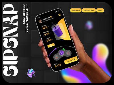 Sipsnap- personalized beverage companion mobile app application customized juice bar design juice mobile app mobile ui ui uiux ux