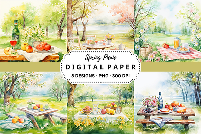 Spring Picnic Background tumbler wrap