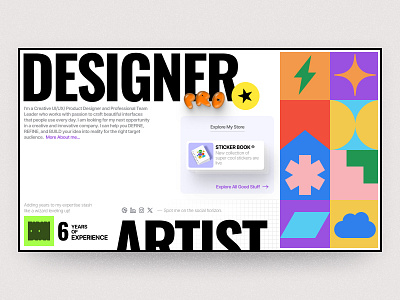 Portfolio Website 3d big typo design designer illustration interface portfolio product service store typography ui ux web website