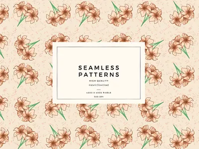 Lilies Seamless Pattern biege design digitaldownload flowerpattern flowers graphic design illustration lilies pattern patterndesign seamless seamlesspattern