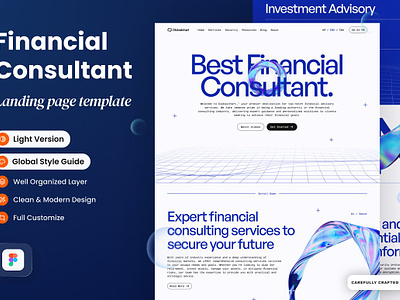Financial Consultant Landing Page accounting analysis business concept consultant consulting data development finance financial consultant financial consultant app financial consultant web management page service strategy template web website