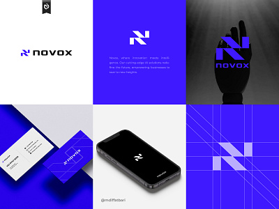 NOVOX Modern Logo Design, Brand Identity ailogo applogo artificialintelligence logos nletterlogo nlogo