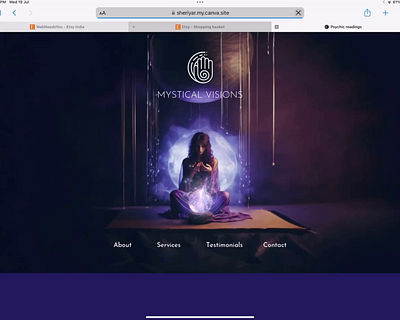 Psychic Services Canva Website Template, Landing page animated banner aura reading canva template canva website intuitive reading one page website psychic website website template