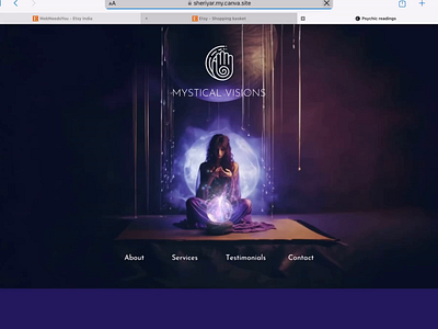 Psychic Services Canva Website Template, Landing page animated banner aura reading canva template canva website intuitive reading one page website psychic website website template