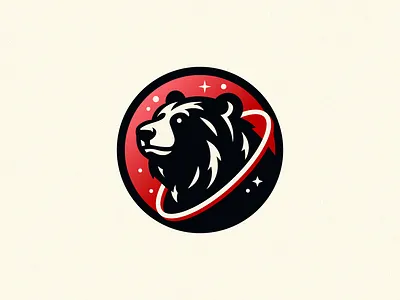 Space Bear 🐻 adobe bear brand branding graphic design illustration illustrator logo nasa planet space travel vector