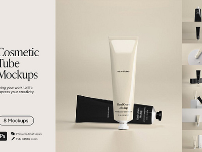 Cream Tube Mockup designs, themes, templates and downloadable graphic ...
