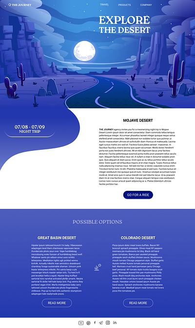 Landing page for a travel agency california desert illustrator landing page purple purple shades travel travel agency travel app ui ui design ui ux ui ux designer ui ux inspiration ui ux inspo usa ux