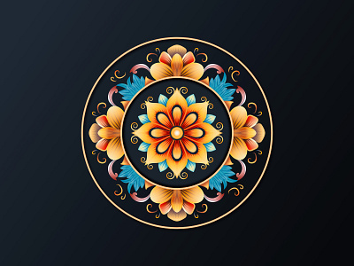 Floral Symphony Mandala Illustration Design adobe illustrator design digitalillustration floral floral mandala graphic design illustration illustrator mandala mandalaart vector vibrant mandala