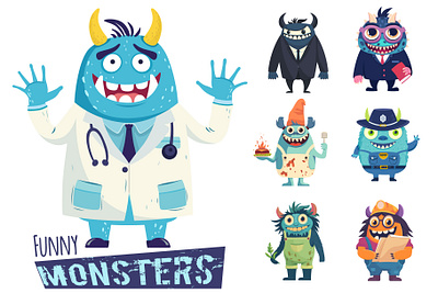 Funny Monsters baby stickers collection friendly