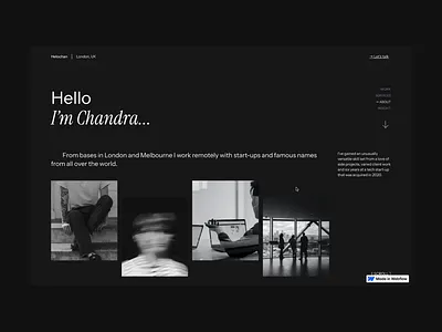 Helochan - About Personal Portfolio Template (Webflow & Framer) about artist blog business case study creative cv designer framer personal portfolio profile small business software technology web design web site webflow website work