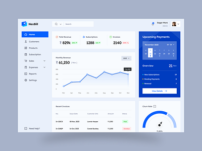 NexBill - Subscription Dashboard Design analytics dashboard analytics design billing dashboard dashboard dashboard design dashboard trend design trend futuristic design glassmorphism invoices modern dashboard subscription dashboard ui trend