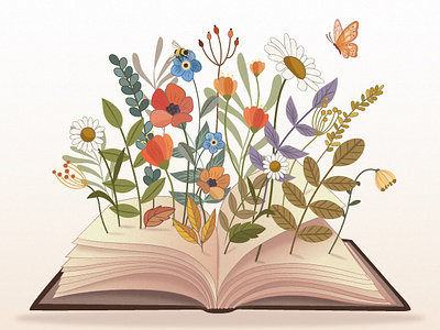 Read, grow and bloom.. bloom blossom books drawing floralillustration flowers illustration pattern reading sketch stickers vector vectorart vectorillustration