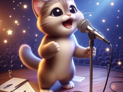 A Cute Cat Singing On Stage - Bing (AI) ai aiart bing bingai bulk t shirt design cat catlover custom shirt design custom t shirt design design graphic design illustration merch design photoshop t shirt design typography t shirt design ui