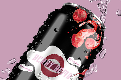Berry Bomb can drink (soda)/ advert, packaging design adobe illlustrator adobe photoshop advertising brand identity branding can drink graphic design logo logo design packaging packaging design