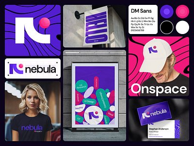 Nebula - Visual Identity Design brand brand deck brand design branding card clean deck identity illustration logo logo presentation mockup shirt typography visual identity