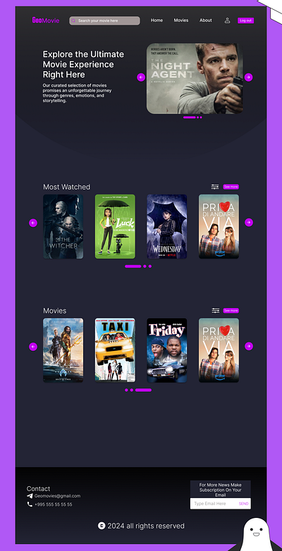 Movies Site landing page figmadesign ui uxdesign