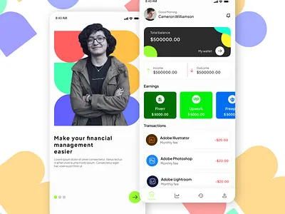 financial management app design app design application graphic graphic design product design ui ui ux ux webdesign